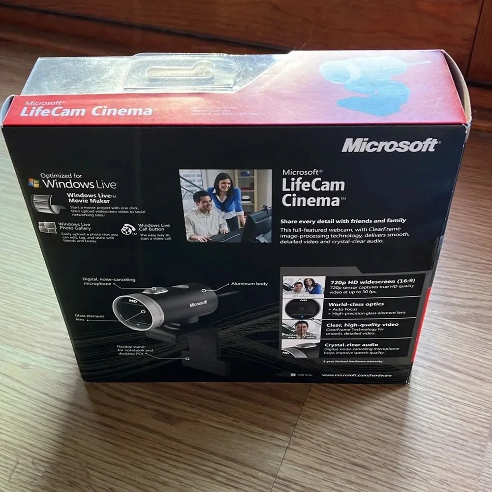 Microsoft LifeCam Cinema True 720pHD w/clear smooth video H5D-00001. NWOT